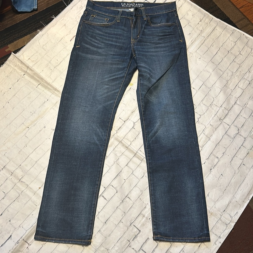 Mens denim blue  jeans US Polo Assn black Mallet jeans dark wash 30x32 GUC - Picture 7 of 7